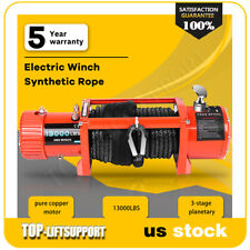 13000lbs Electric Winch Waterproof Truck Trailer Synthetic Rope Off-road 4wd