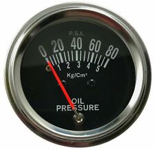 Chrome 2 Inch Mechanical Oil Pressure Gauge Kit 0-80 Psi