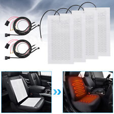4 Pcs Carbon Fiber Car Heated Seat Heater Kit With Round Switch Universal 2seat