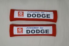 2x New Red Car Seat Belt Cover Shoulder Pads Powered By Dodge 10.5x2.5