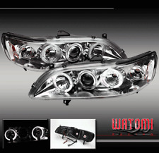 98-02 Honda Accord Dual Halo Jdm Projector Headlight Lamp Coupe Sedan Angel Eyes