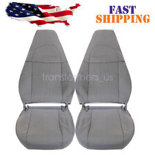 For 2003-14 Chevy Express Gmc Savana Front Bottom Top Seat Cover Pewter Gray