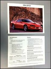 1996 Chevrolet Camaro Z28 Ss Original 1-page Car Brochure Photo Card