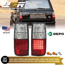Depo Redclear Rear Led Tail Lights For 91-97 Toyota Land Cruiser Lexus Lx450