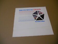 Nos Original 1988 Plymouth Voyager Sales Brochure