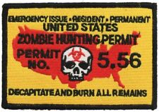 Hook Fastener Compatible Patch Usa Zombie Hunting Permit 4.25x3