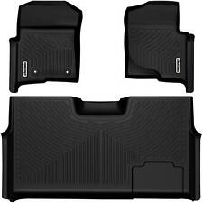 Oedro Floor Mats For 2010-2014 Ford F-150 F150 Super Crew Cab Black Tpe Liners