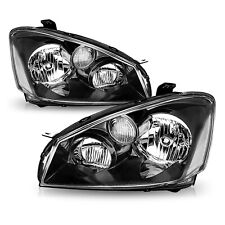Headlights For 2005-2006 Nissan Altima 4dr Black Housing Clear Corner Lamps Pair