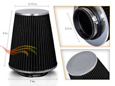 Black 3.5 89mm Inlet Truck Air Intake Cone Replacement Quality Dry Air Filter