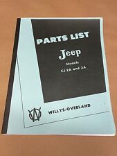 Parts List Jeep Models Cj2a And Cj3a Willys Overland Manual