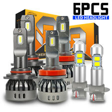 For 1994-1997 Gmc Sonoma Led Headlights Kit Fog Light 6pcs Bulbs Combo 6000k