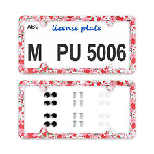Universal 2x Cute Car License Plate Frame Holder Cover Shell For Us Vehicles