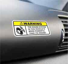 Funny Sound System Warning Sticker Set Vinyl Decal Subwoofer Jdm Car Woofer Dope