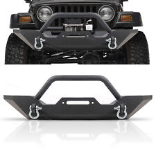 Front Bumper W Winch Plate D-rings Rock Crawler For Jeep Wrangler 87-06 Tj Yj