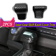 2pcs Carbon Fiber Abs Car Gear Shift Knob Cover Trim For Toyota Sienna 2021-2024