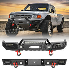 For 1993-1997 Ford Ranger Front Rear Bumper Guard With Winch Plate Lights D-ring