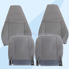 For 03-14 Chevy Express Driver Passenger Bottom Back Cloth Seat Cover Gray