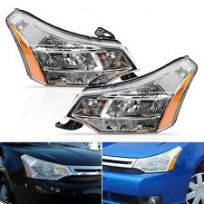 For 2008-2011 Ford Focus Headlights Factory Style Chrome Housing Headlamps Lhrh