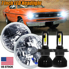 For Plymouth Duster 340 1970-1975 7 Inch Round Led Headlights Highlow Beam
