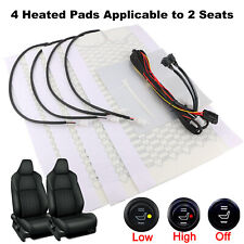 4pads Car Carbon Fiber Heated Seat Heater Kit Cushion Round Switch 2-level J3l3