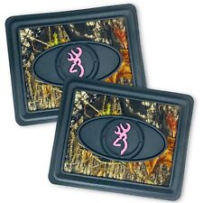 2x Browning Utility Floor Mat Camo Mossy Oak Country Pink Logo Rubber Car Truck