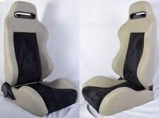 New 2 Gray Black Racing Seats Reclinable Sliders All Pontiac 