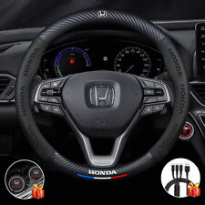 15 Steering Wheel Cover Genuine Leather For Honda Black New