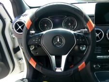 2019 Black Orange Slip-on Style Pu Steering Wheel Cover Perfect Fit Non-slip
