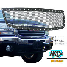Fits 2003-2006 Gmc Sierra 1500 Rivet Style Mesh Grille Stainless Steel Grill