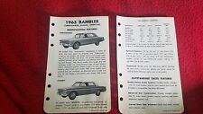 Vintage 1963 Rambler  Dealer Literature