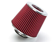 Red 3 76mm Inlet Cold Air Intake Cone Replacement Quality Dry Air Filter