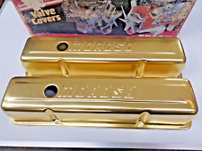 Moroso 6800 Gold Anodized Valve Covers Small Block Chevy Engine