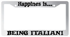 Chrome License Plate Frame Happiness Is Being Italian 840
