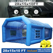 Spray Booth Inflatable Tent Car Paint Portable Cabin 2 Blowers 28x15x11ft