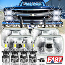4pcs 4x6 Led Headlights High-lo Beam For Chevy C10 Pickup 1981-87 Ford Mustang