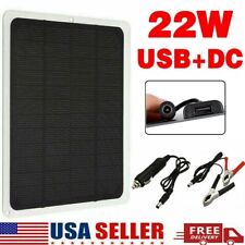 Trickle Charger 22w Solar Panel Kit 12v Battery Charger Maintainer Boat Rv Car