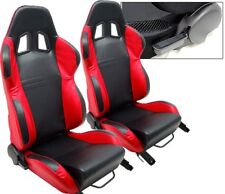 1 Pair Black Red Racing Seats For Ford Mustang Cobra New