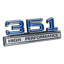 Ford Truck Mustang 351 351c 351w High Performance 4 X 1.5 Chrome Blue Emblem