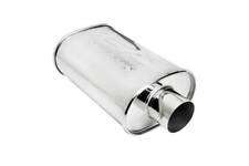 Dc Sports Universal Oval Stainless Steel Polished Muffler 2.5 Inlet 2.5 Outlet