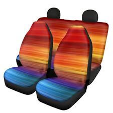 Cool Colorful Stripe Pattern Car Seat Covers 4pcs Premium Ladies Car Seat Covers