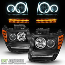 2007-2012 Dodge Nitro Ccfl Halo Drl Projector Headlights Wled Signal Light Lamp