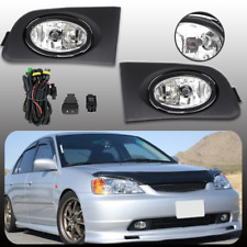 For 2001 2002 2003 Honda Civic Clear Front Bumper Fog Lights Lamp Wswitch Bulbs
