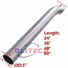 Aluminized 5 Curved Stack Pipe 5od X24 36 48 60length Exhaust Truck Pipe