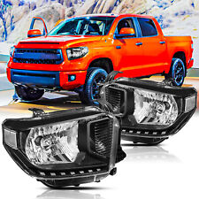For 2014-2021 Toyota Tundra Headlights Assembly Black Wo Led Drl Left Right