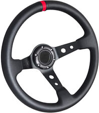 Drifting Deep Dish 350 Mm 6 Hole Sport Steering Wheel Racing Trim Universal Fit