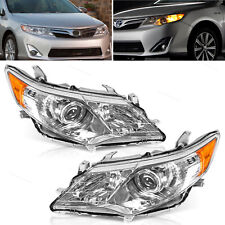 Pair Headlights Lamps Fit For 2012-2014 Toyota Camry Projector Leftright Black