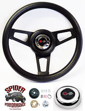 1968-1979 Corvette Steering Wheel Crossed Flags 13 34 Black Spoke