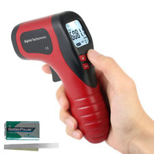 Digital Lcd Photo Laser Tachometer Non-contact Rpm Meter Speed Gauge W Battery