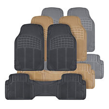 All Season 3pc Rubber Car Floor Mats And Row Liner - Trimmable Front Rear