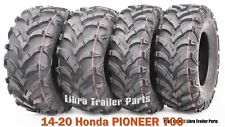 25x8x12 25x10x12 Set 4 Atv Solid Mud Tires Fit 14-20 Honda Pioneer 700